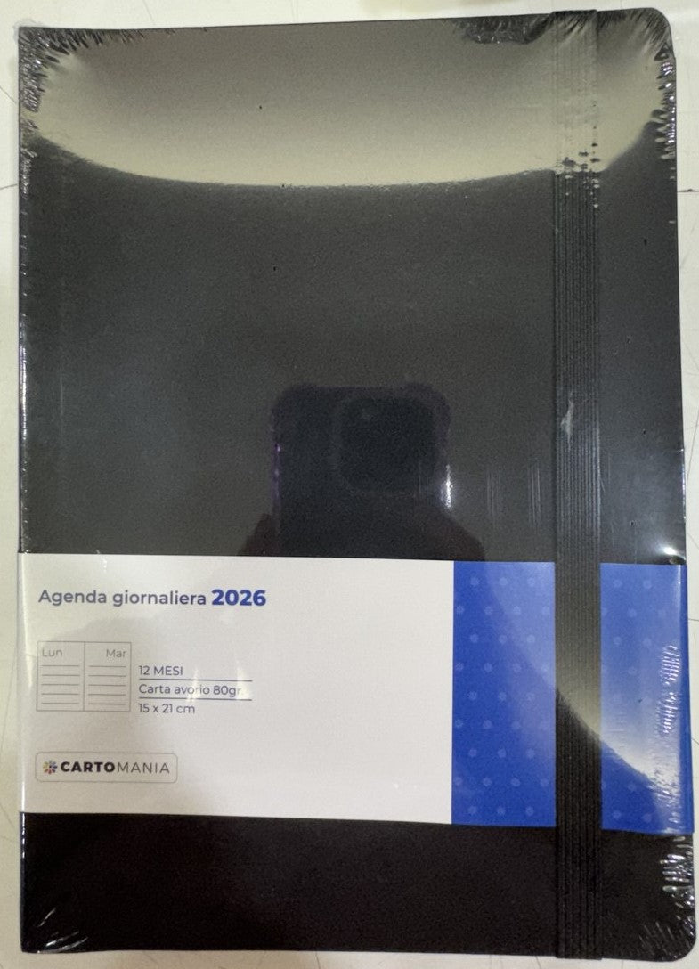 CARTOMANIA - ESSENTIAL AGENDA GIORNALIERA 12MESI - NERO