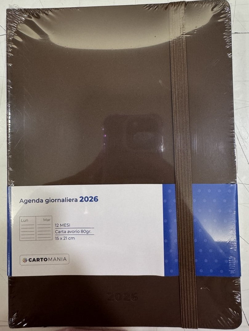 CARTOMANIA - ESSENTIAL AGENDA GIORNALIERA 12MESI MARRONE