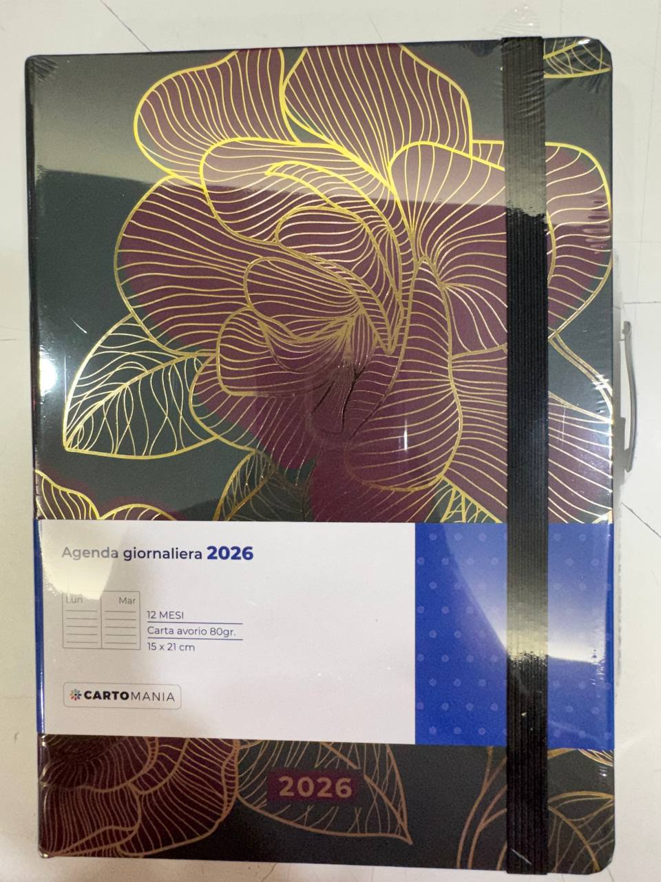 CARTOMANIA PRECIOUS -AGENDA GIORNALIERA 12MESI - VERDE&ORO