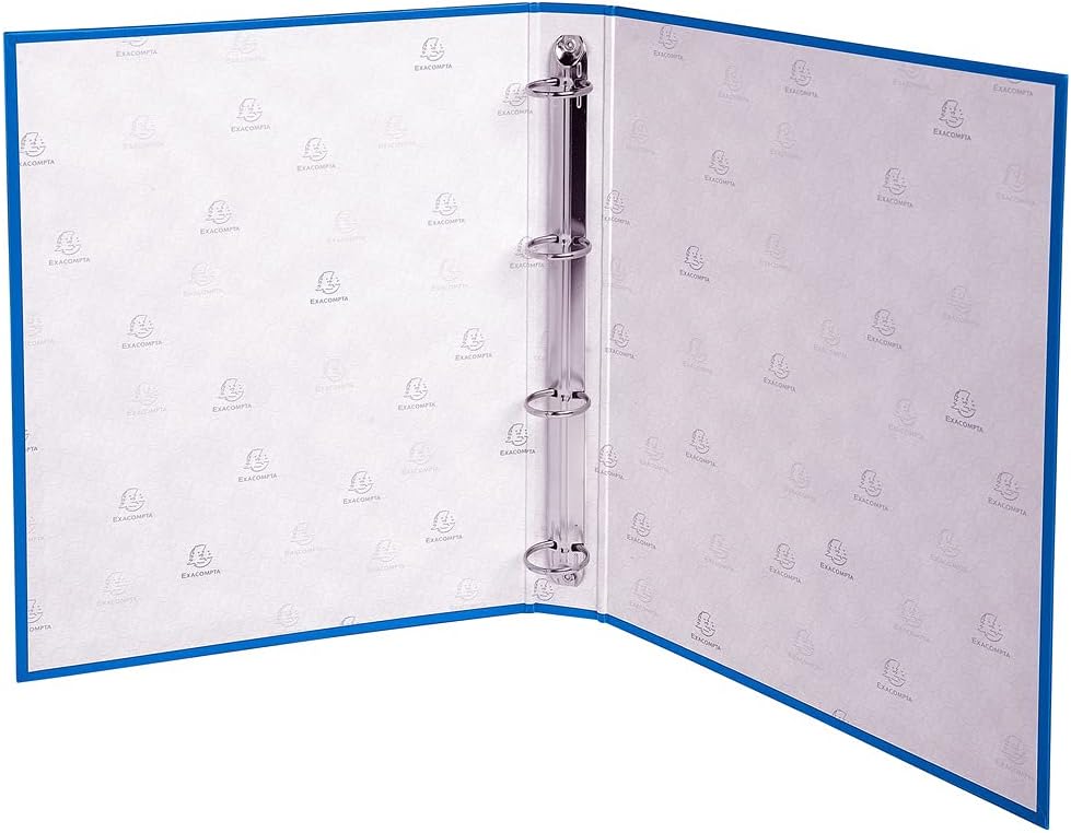 RACCOGLITORE 4 ANELLI 30MM POLIPROPILENE FODERATO A4 AZZURRO