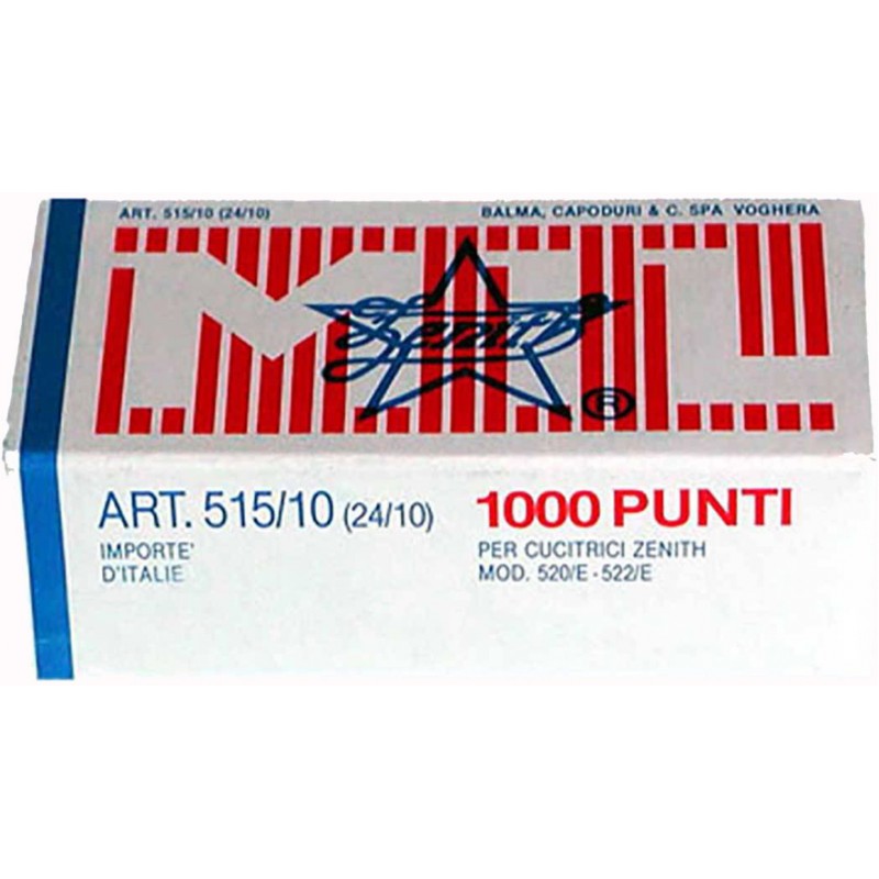 PUNTI METALLICI ZENITH 515/10 (24/10) 10.000 PUNTI