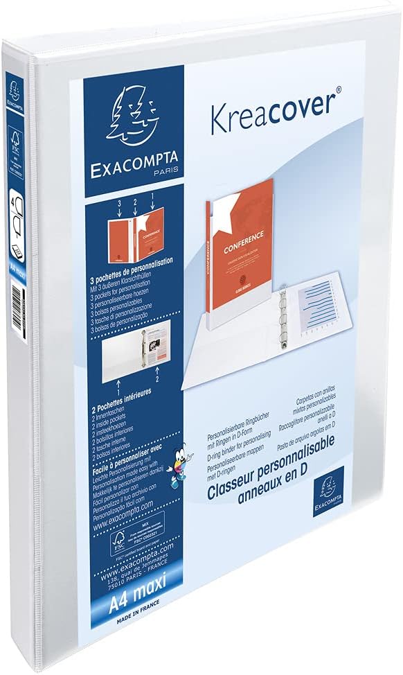 RACCOGLITORE PERSONALIZZABILE RIGIDO PPL 3 TASCHE BIANCO