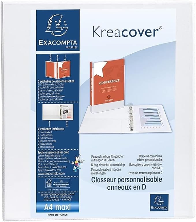 RACCOGLITORE PERSONALIZZABILE RIGIDO PPL 3 TASCHE BIANCO