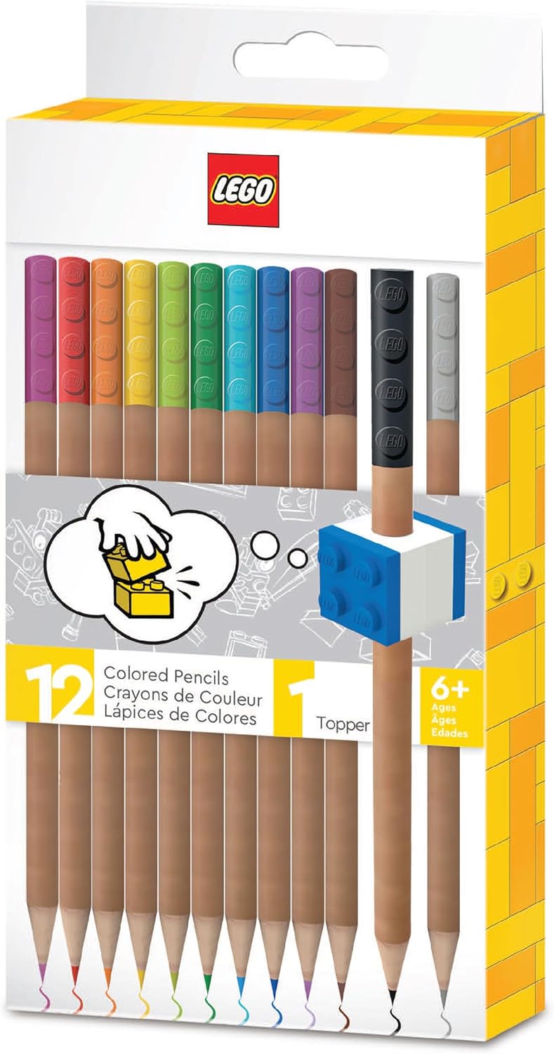Lego 2.0 Matite Colorate Confezione da 12 Pezzi Con Topper