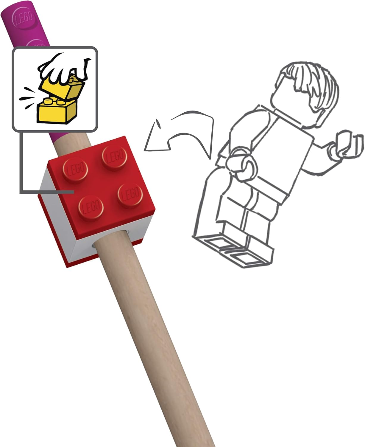 Lego 2.0 Matite Colorate Confezione da 12 Pezzi Con Topper