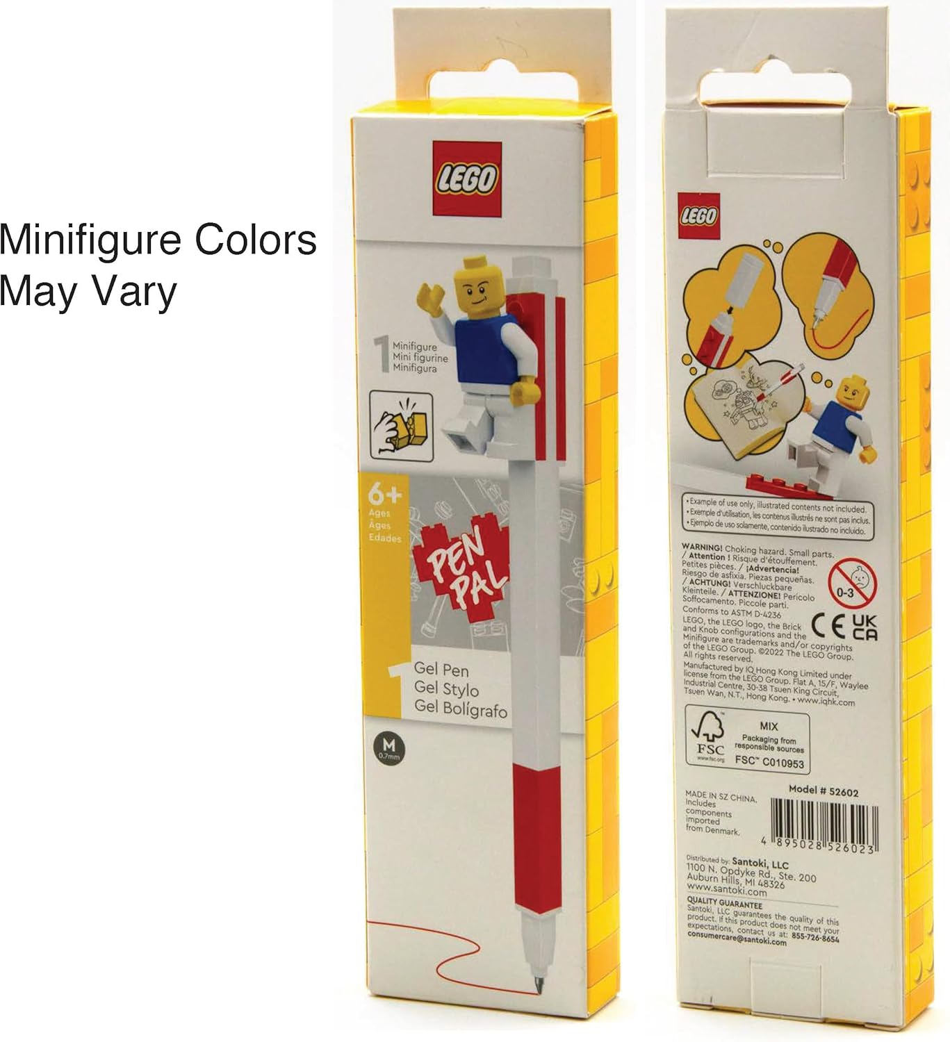 Lego - Penna Gel con Minifigure - Rossa