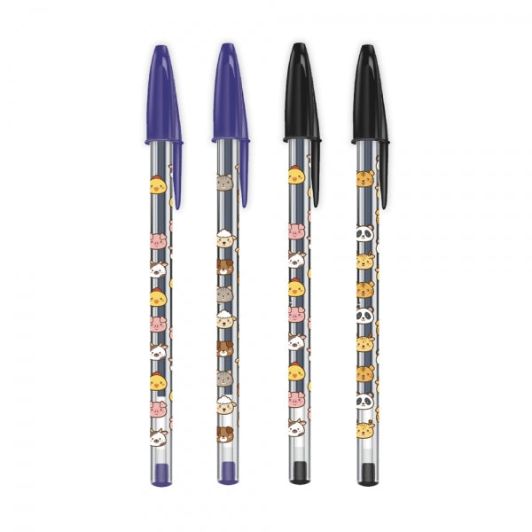 BIC CRISTAL DECORATA KAWAII BLU/NERO