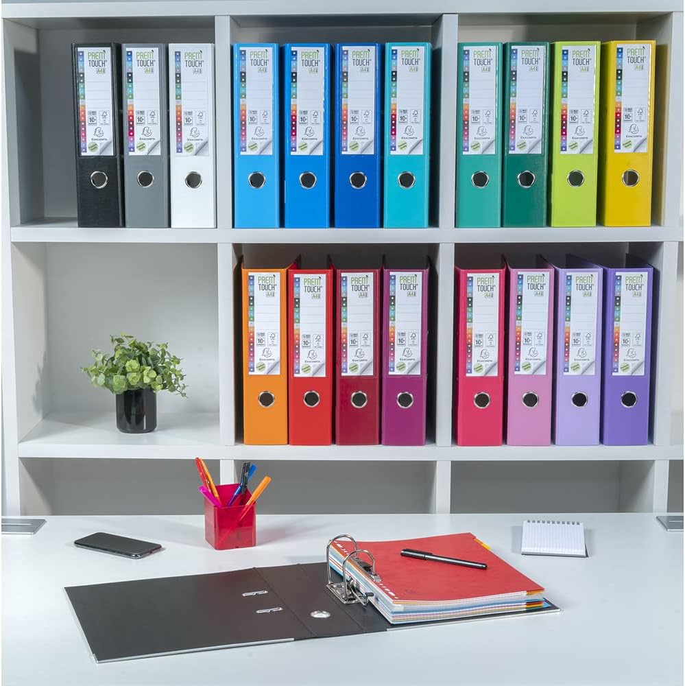 REGISTRATORE A LEVA PREM'TOUCH DORSO 80MM -A4 MAXI - AZZURRO