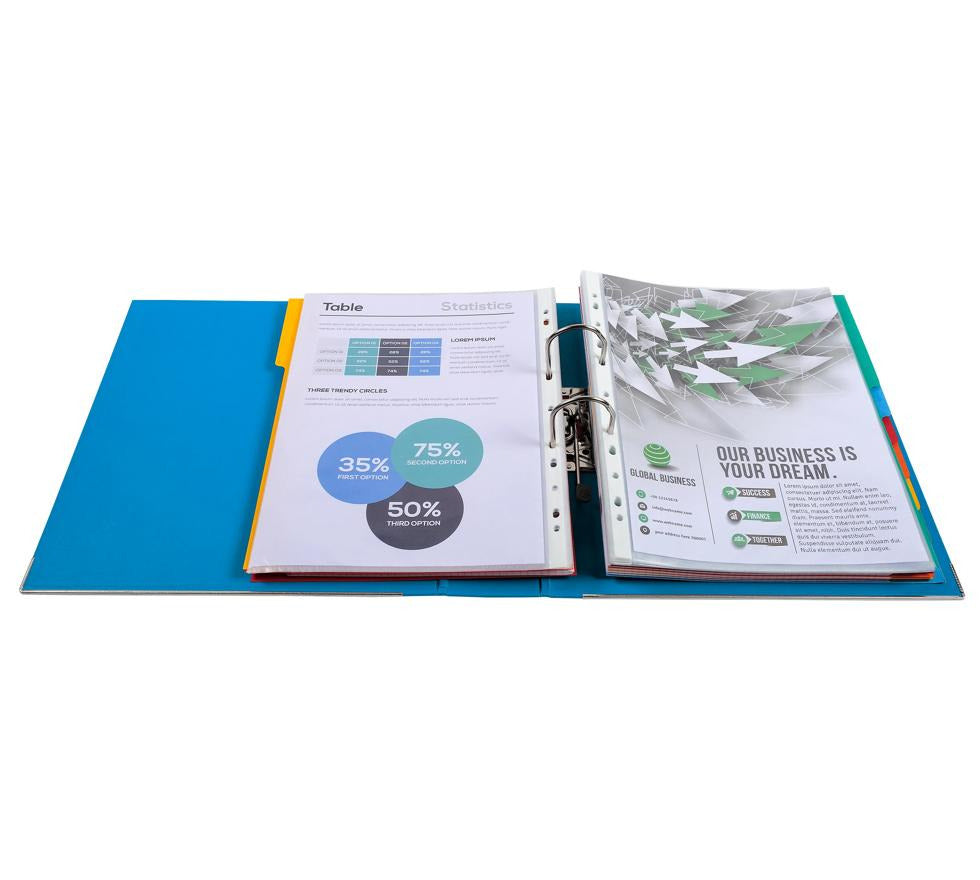 REGISTRATORE A LEVA PREM'TOUCH DORSO 80MM - A4 MAXI - BLU