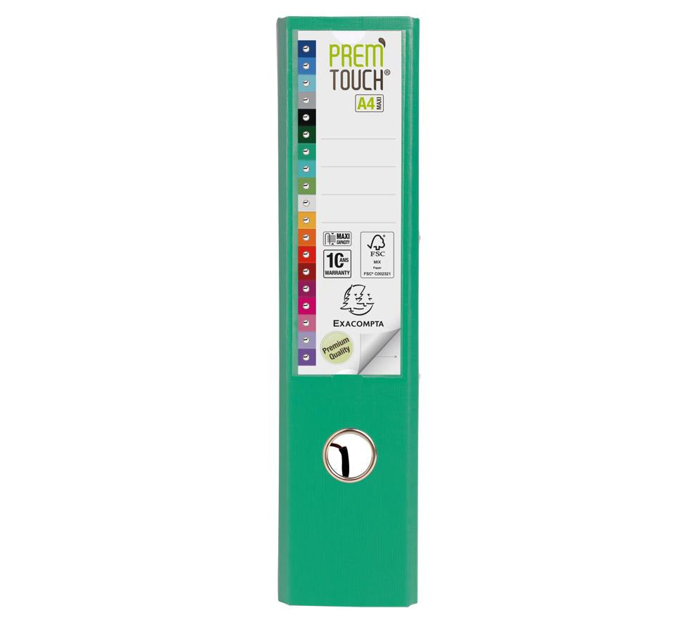 REGISTRATORE A LEVA PREM'TOUCH DORSO 80MM - A4 MAXI - VERDE