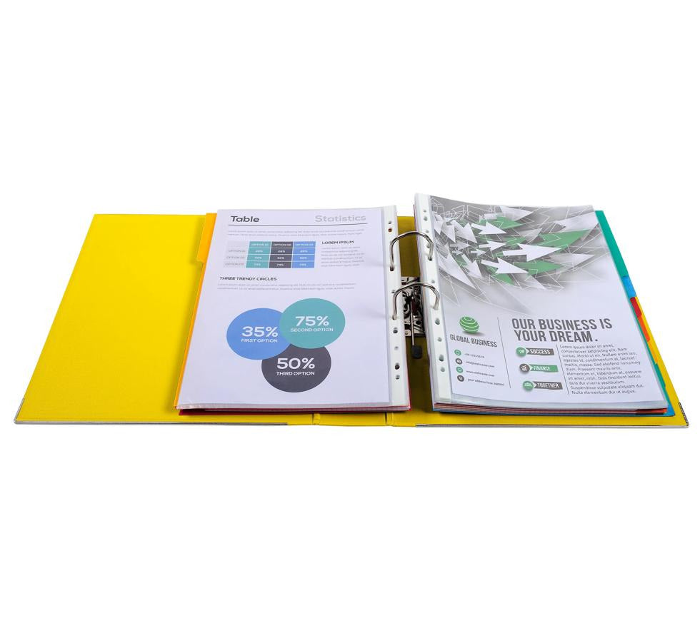 REGISTRATORE A LEVA PREM'TOUCH DORSO 80MM - A4 MAXI - GIALLO