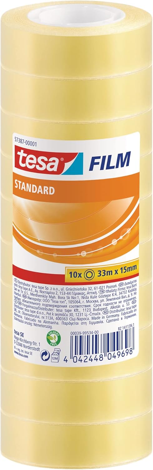 tesafilm® standard nastro adesivo trasparente 15mm x 33m