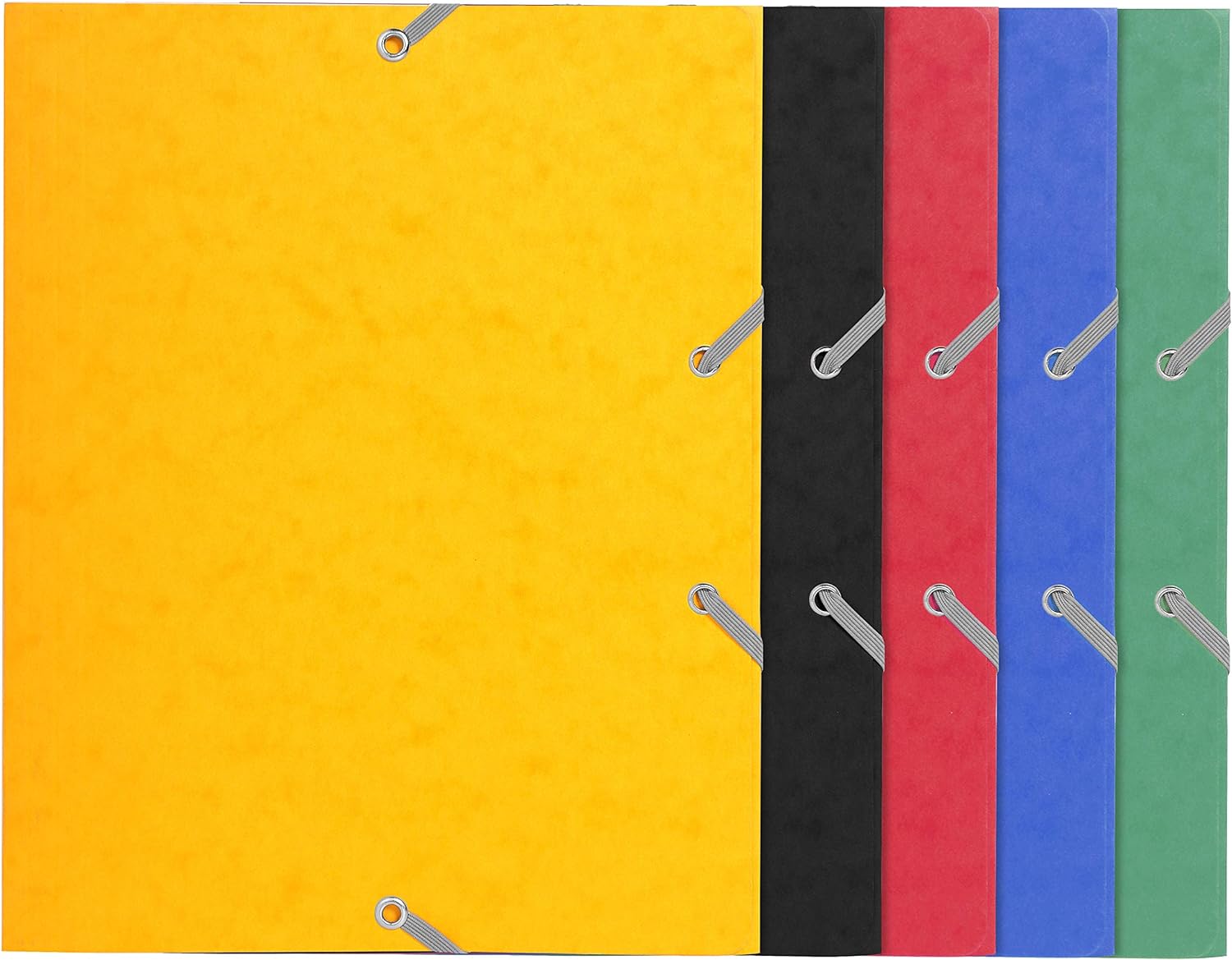 CARTELLA 3 LEMBI CON ELASTICI CARTONCINO LUSTRÉ COL ASSORTI