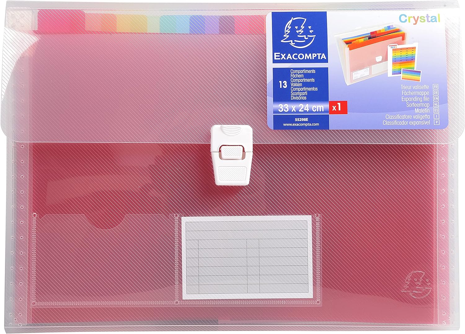 CARTELLA A SOFFIETTI ESPANDIBILI CRYSTAL COLOURS POLIPROPILE