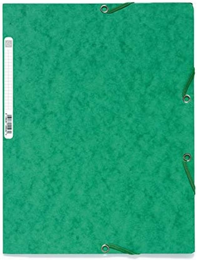 CARTELLA 3 LEMBI CON ELASTICI CARTONCINO LUSTRÉ VERDE