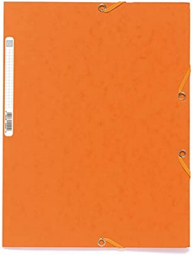 CARTELLA 3 LEMBI CON ELASTICI CARTONCINO LUSTRÉ ARANCIO