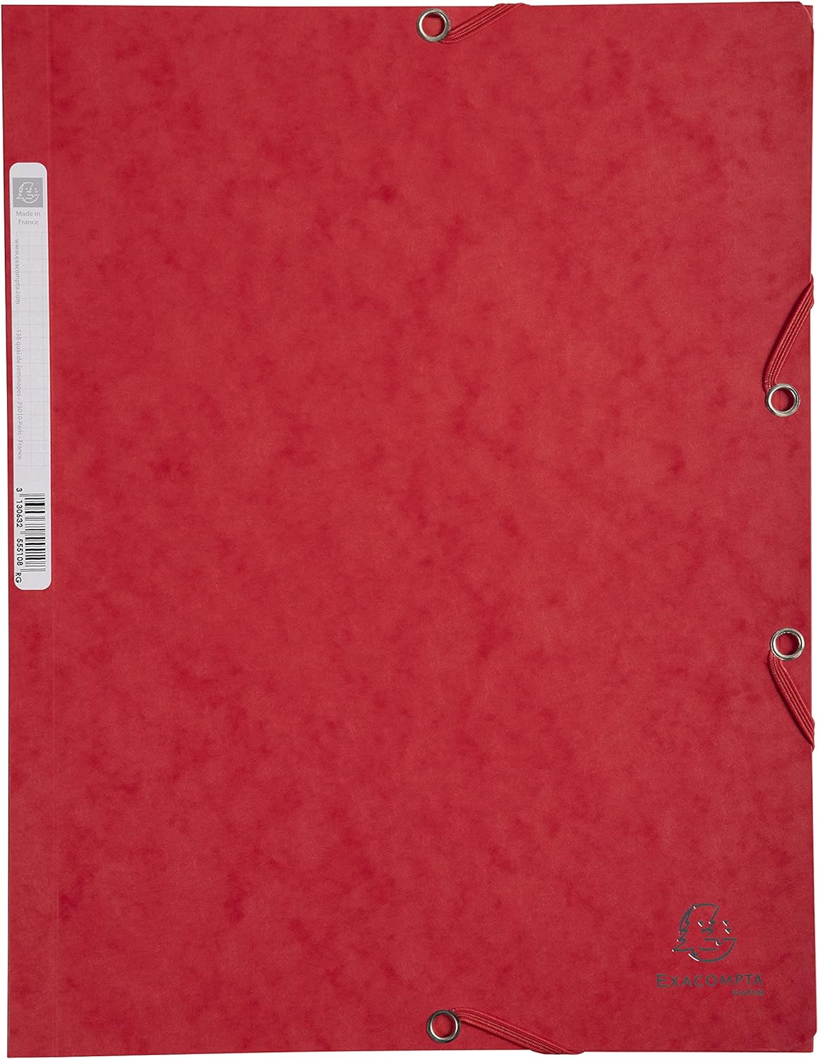 CARTELLA 3 LEMBI CON ELASTICI CARTONCINO LUSTRÉ ROSSO