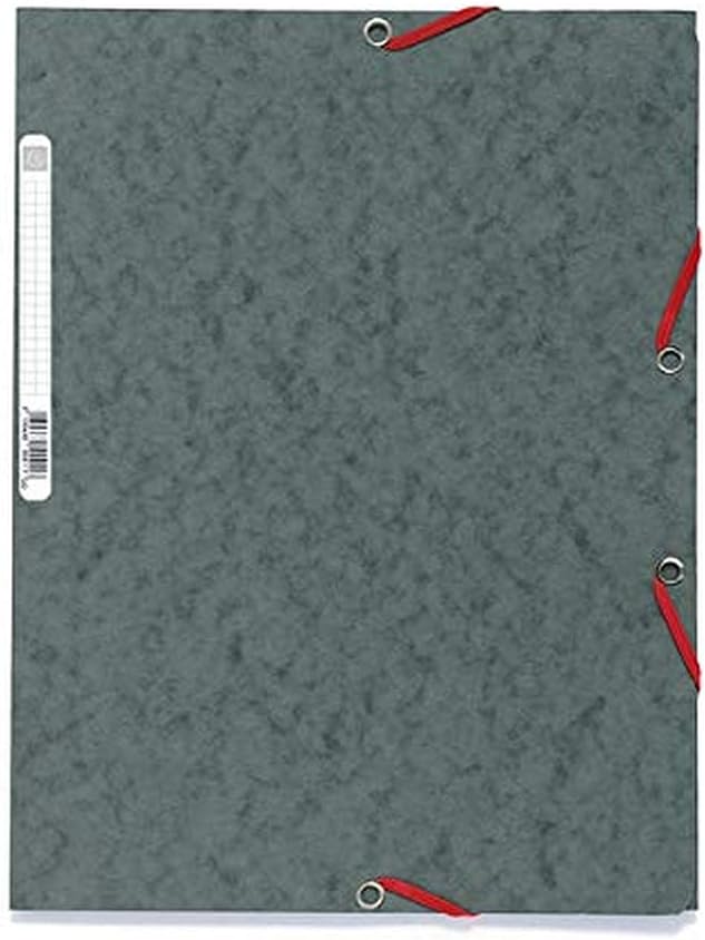 CARTELLA 3 LEMBI C/ELASTICO CARTONCINO LUSTRÉ GRIGIO SCURO