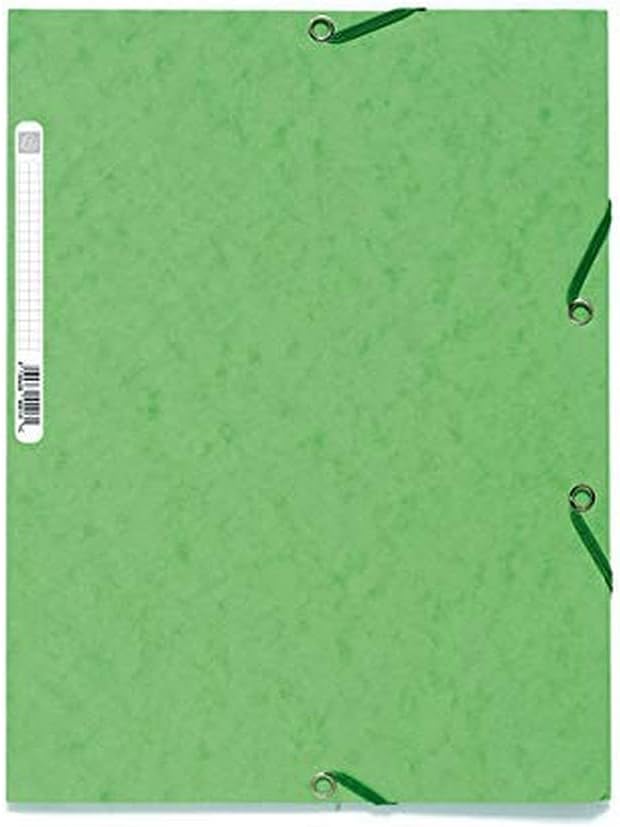 CARTELLA 3 LEMBI CON ELASTICI CARTONCINO LUSTRÉ VERDE TIGLIO