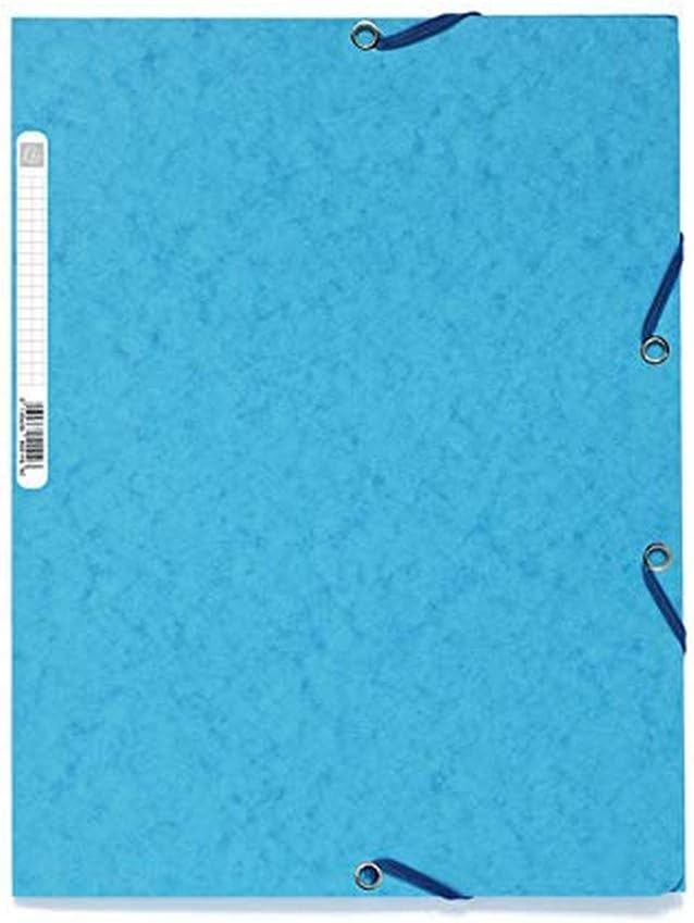 CARTELLA 3 LEMBI CON ELASTICI CARTONCINO LUSTRÉ TURCHESE