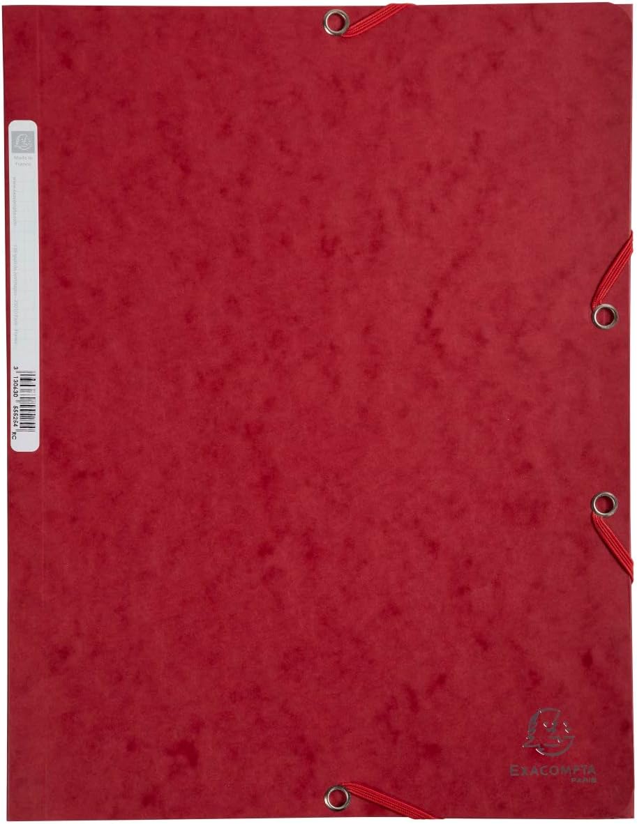 CARTELLA 3 LEMBI CON ELASTICI CARTONCINO LUSTRÉ CILIEGIA