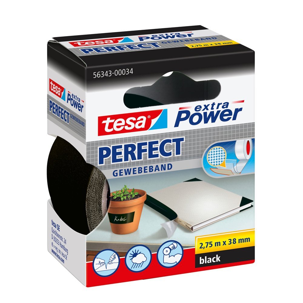 TESA Nastro extra power perfect NERO misure 38mm x 2.75m