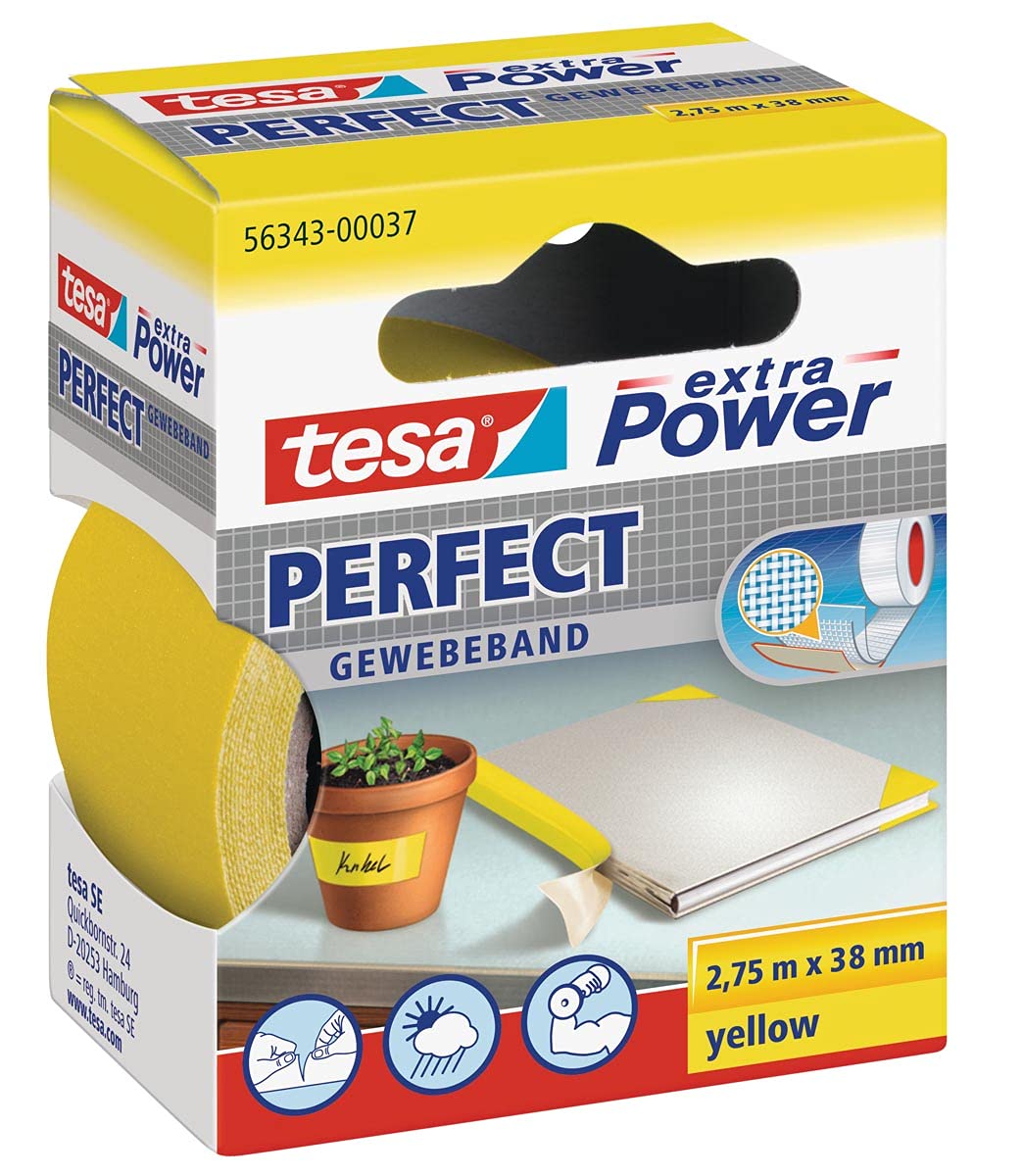 TESA Nastro extra power perfect GIALLO misure 38mm x 2.75m