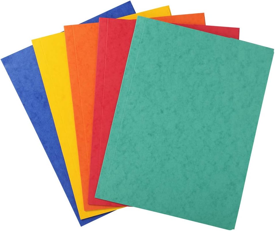 CARTELLA SENZA ELASTICO CONF. 10 PZ 5 COLORI ASSORTITI