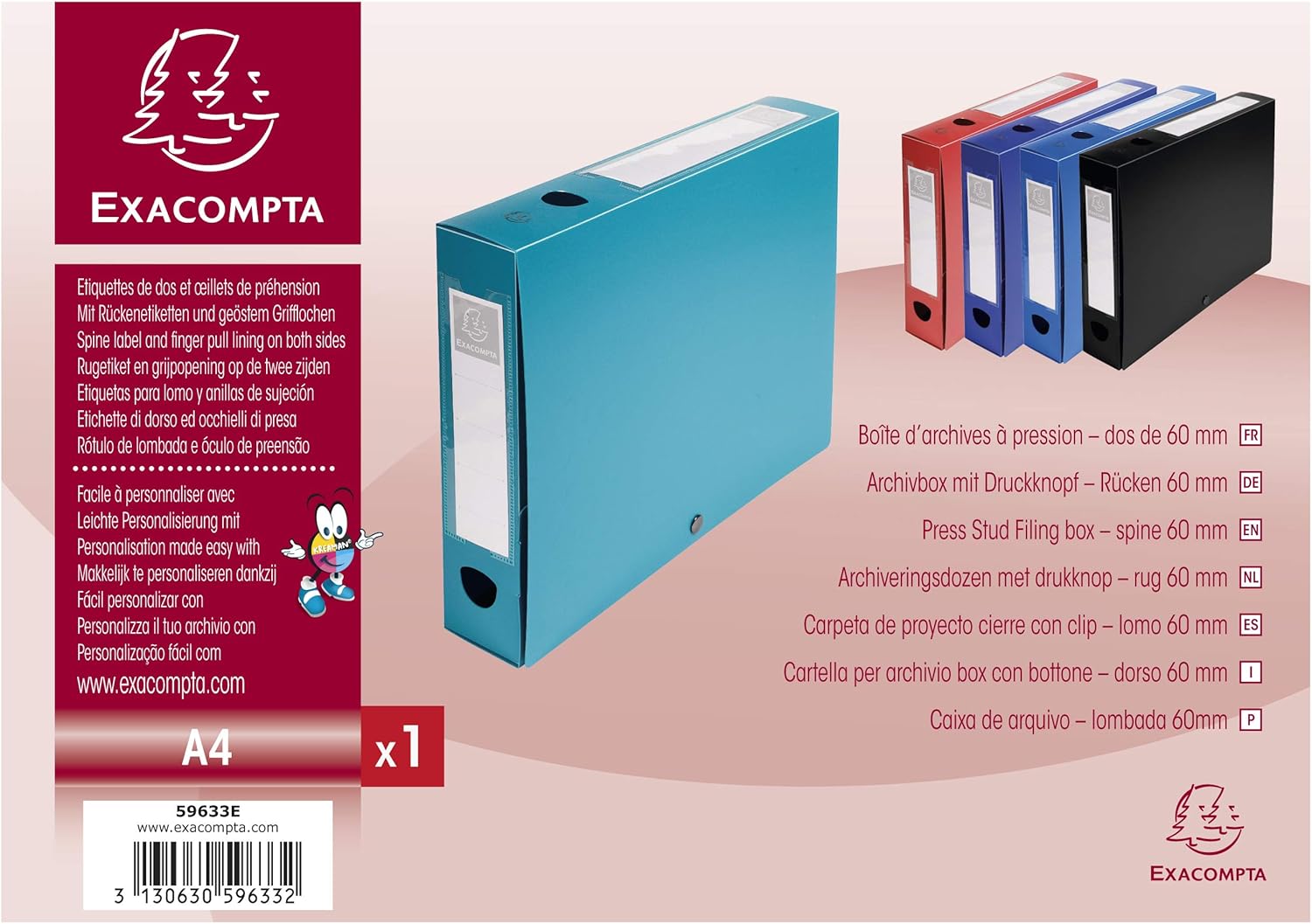 CARTELLINA PER ARCHIVIO BOX CON BOTTONE 60MM VERDE