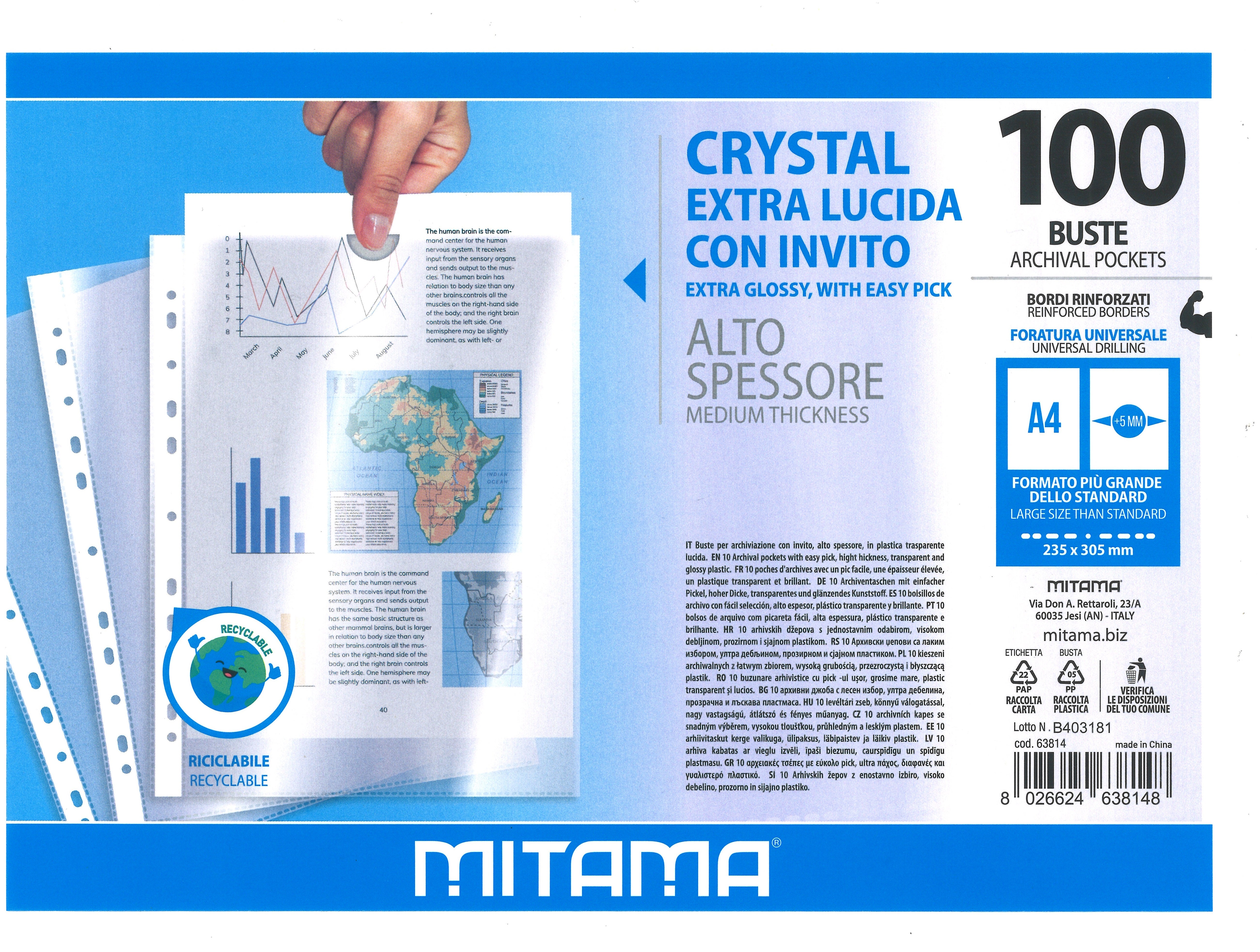 CF 100 BUSTE FORATE PP F.TO 23 5X30 CON INVITO