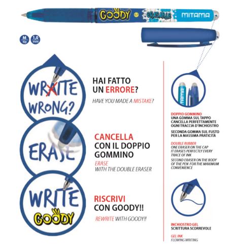 MITAMA PENNA CANCELLABILE GOODY BLU