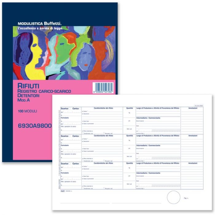 Carico - Scarico rifiuti per DETENTORI ( mod. A ) - Blocco