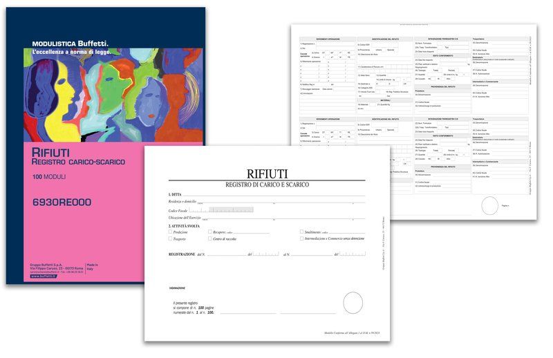 Registro Carico/Scarico rifiuti per DETENTORI 100 moduli