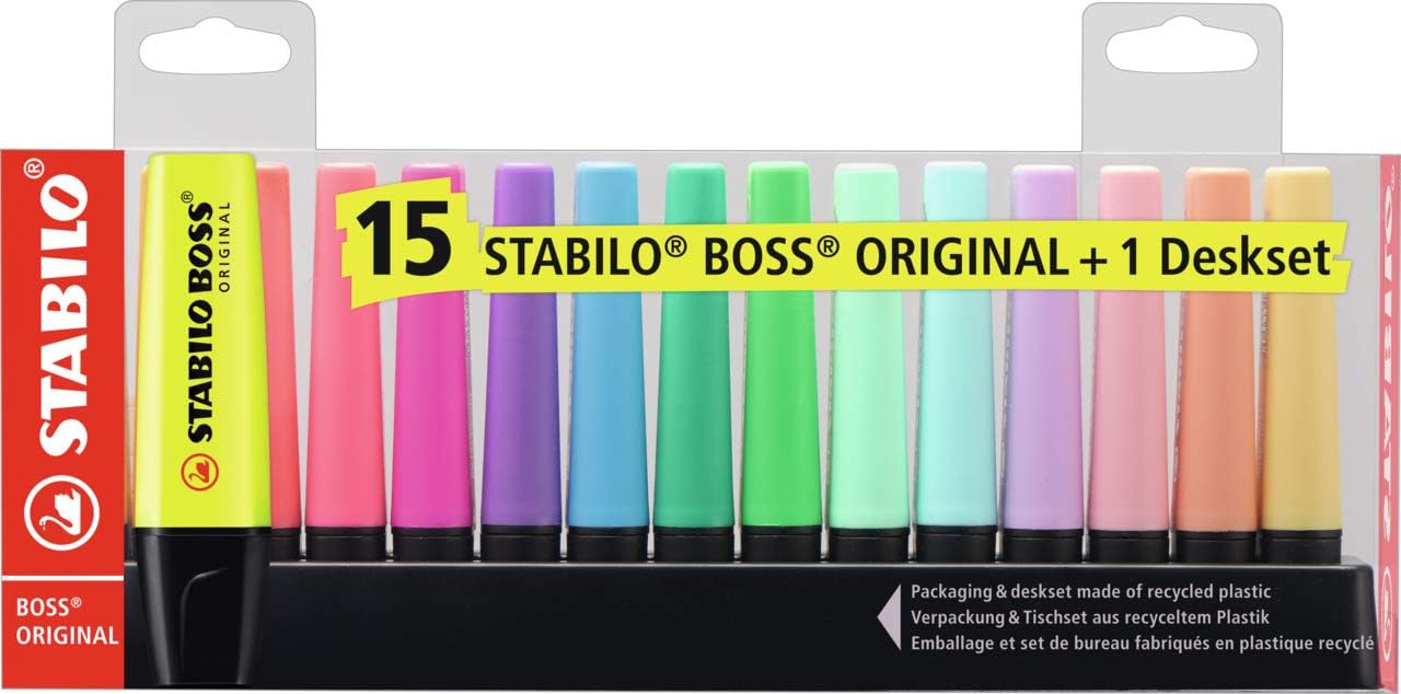 SET 15 PZ Evidenziatore STABILO BOSS ORIGINAL