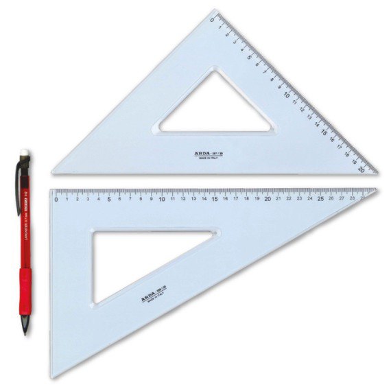 ARDA UNI SQUADRE COPPIA CM.30 + PORTAMINE 0 7MM