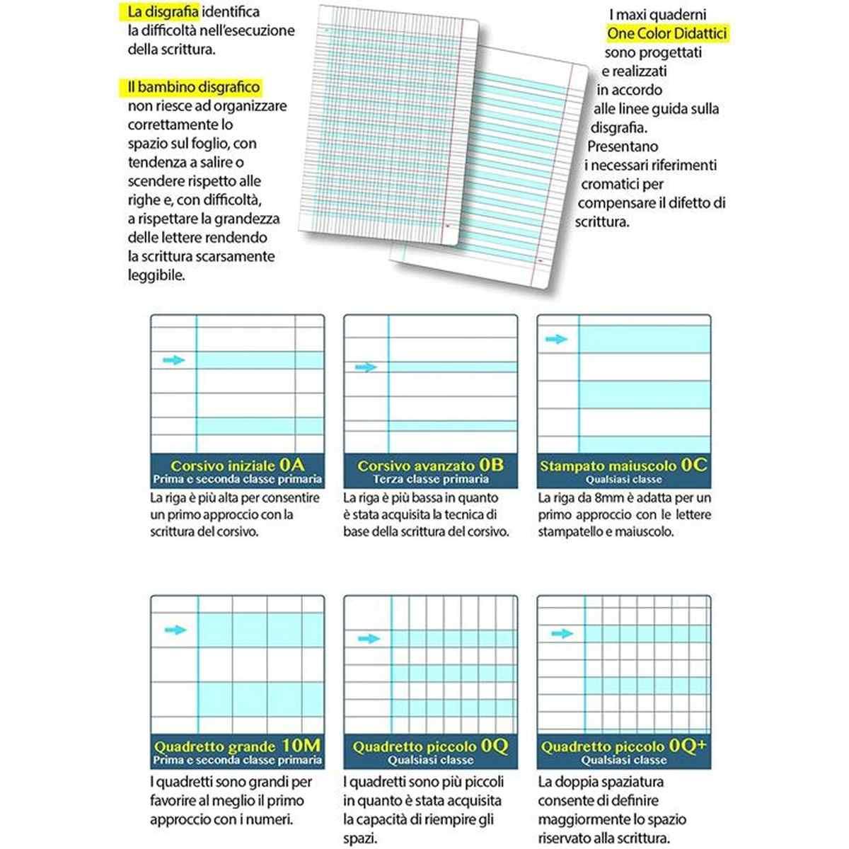 ONE COLOR MAXI FSC100 DIDATTICO 5MM DOPPIA SPAZIATURA