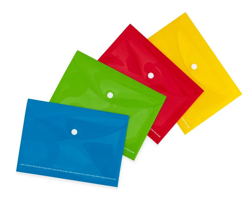 Buste con bottone A5 Happy Color - Colori Assortiti