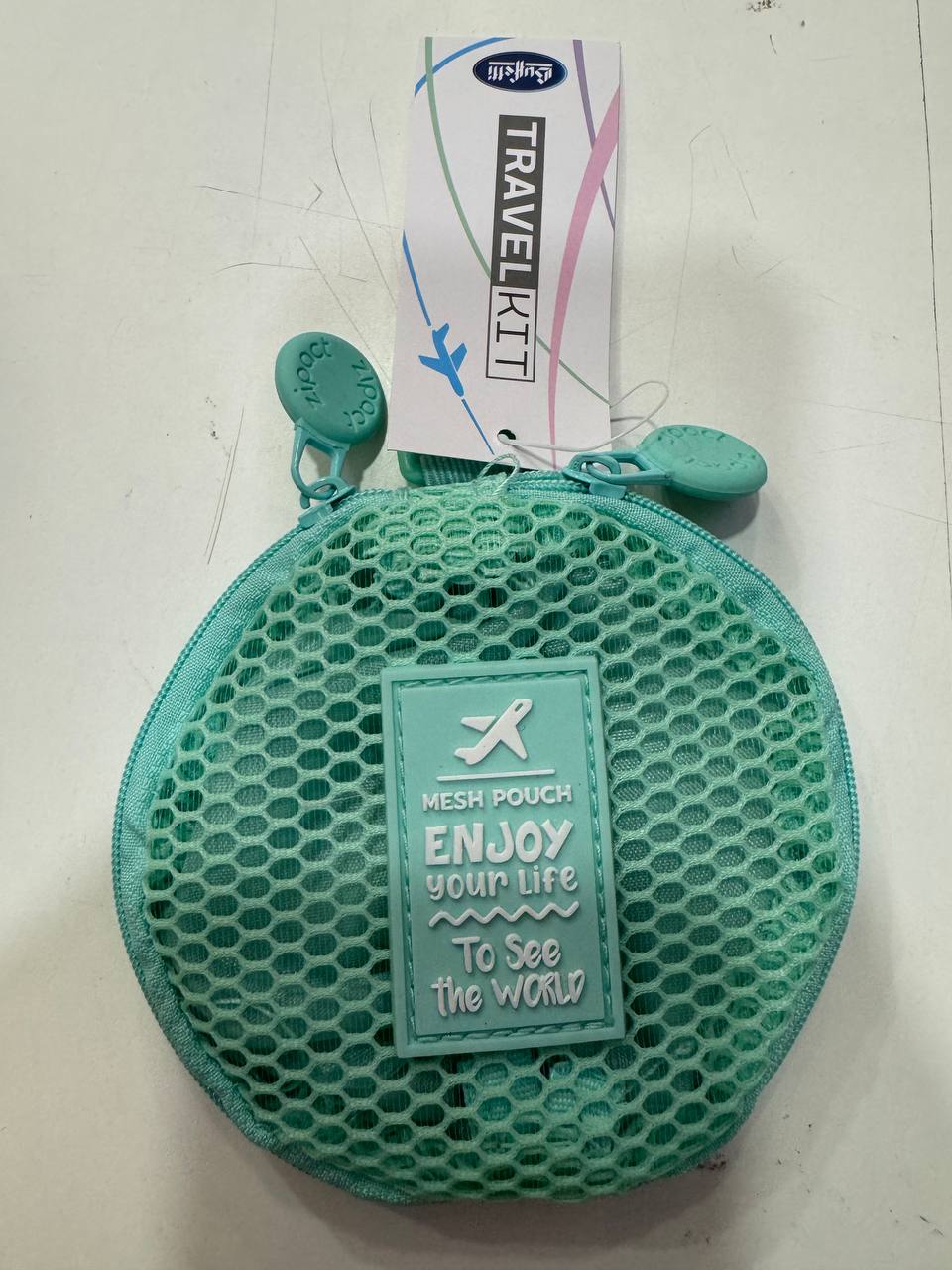 Travel bag porta monete con zip - Pastel Verde