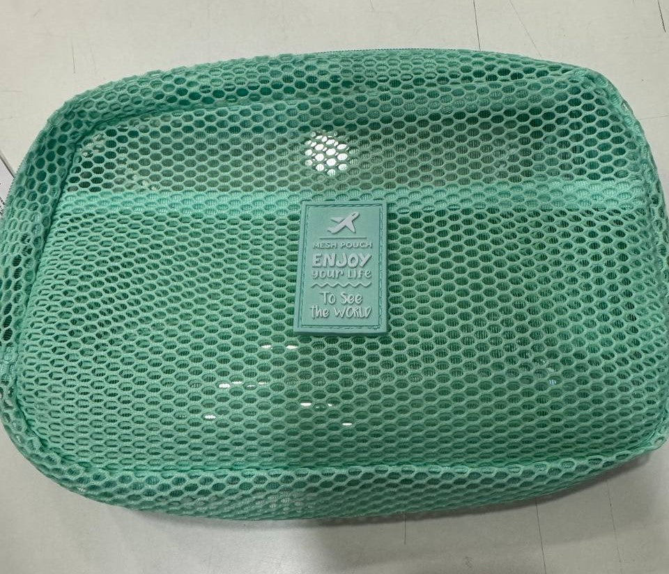 Travel beauty grande con zip - Pastel Verde