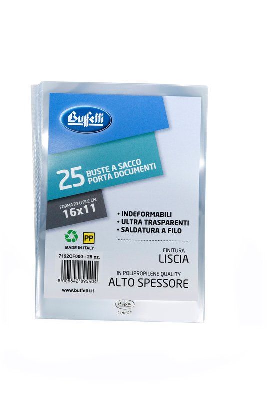 CF. 25 PZ. Buste a sacco in PPL - 16x11cm - Libretto Mutua