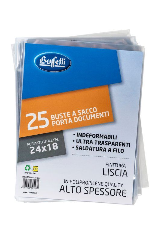 conf. da 25 Buste a sacco - Polipropilene - 24x18 cm