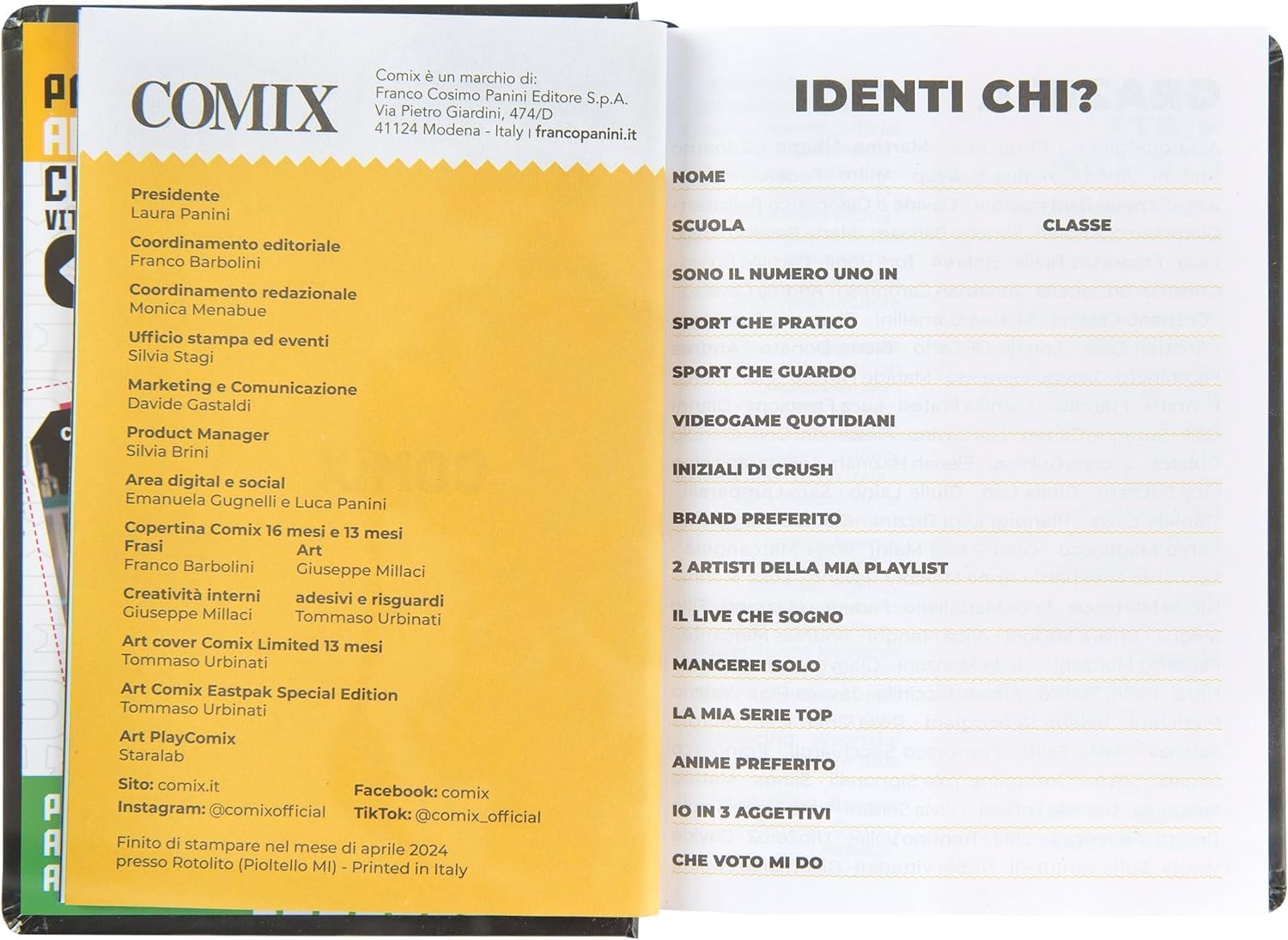 DIARIO COMIX 16 MESI 2024/2025 STANDARD HOLO 13 x 17 CM