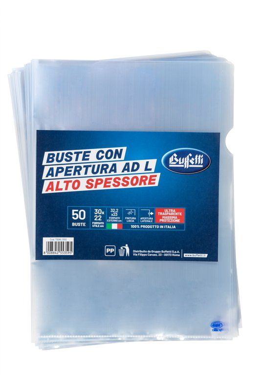 Buste a L in PPL - 30x22 cm - lisce - alto spessore- CF.50 P