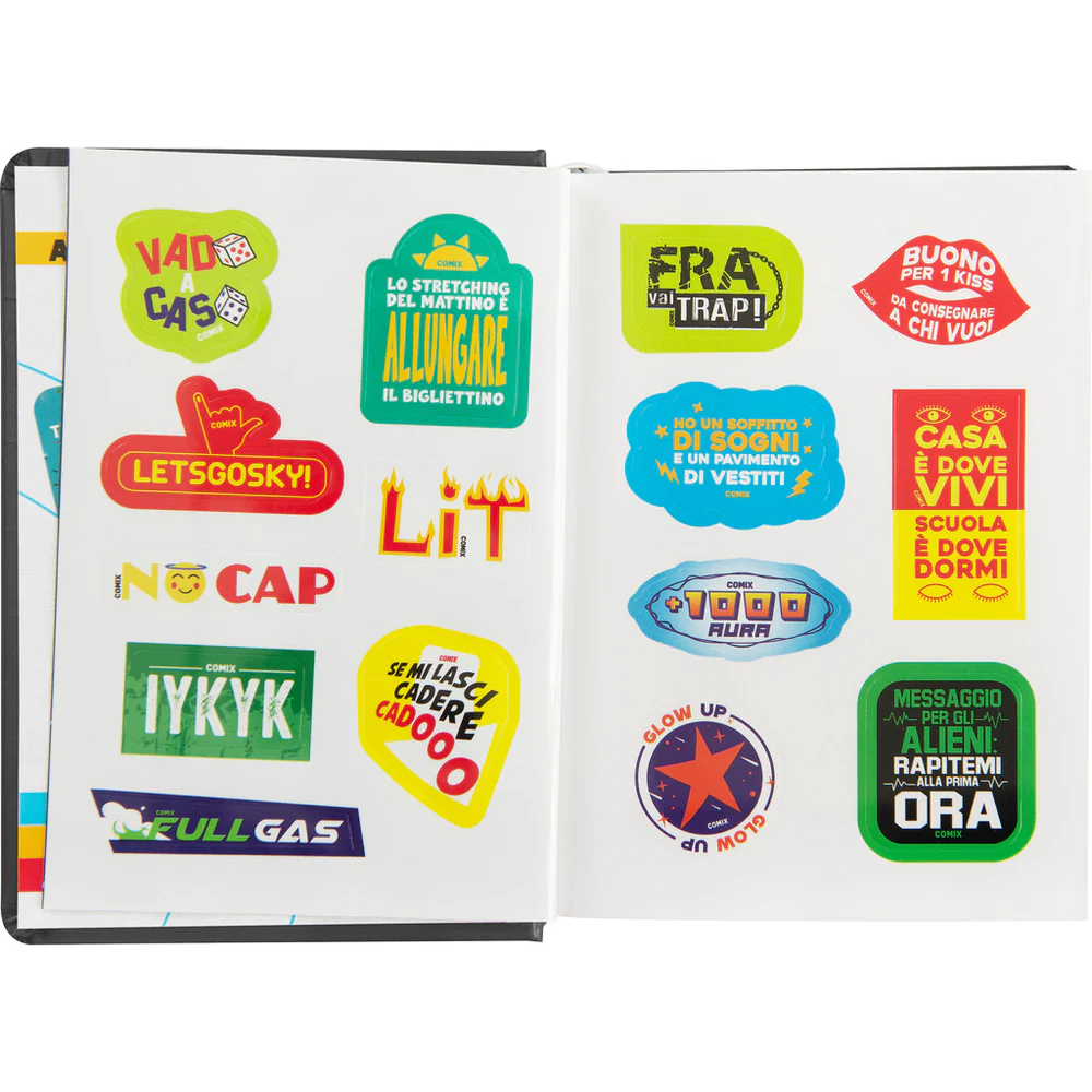 Diario 16 Mesi 2025/26 - Giornaliero Standard Nero/Argento