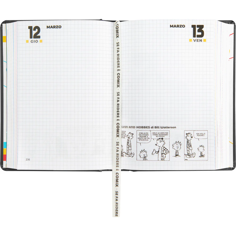 Comix -Diario 16 Mesi 2025/26 - Giornaliero Mini Nero/Bianco