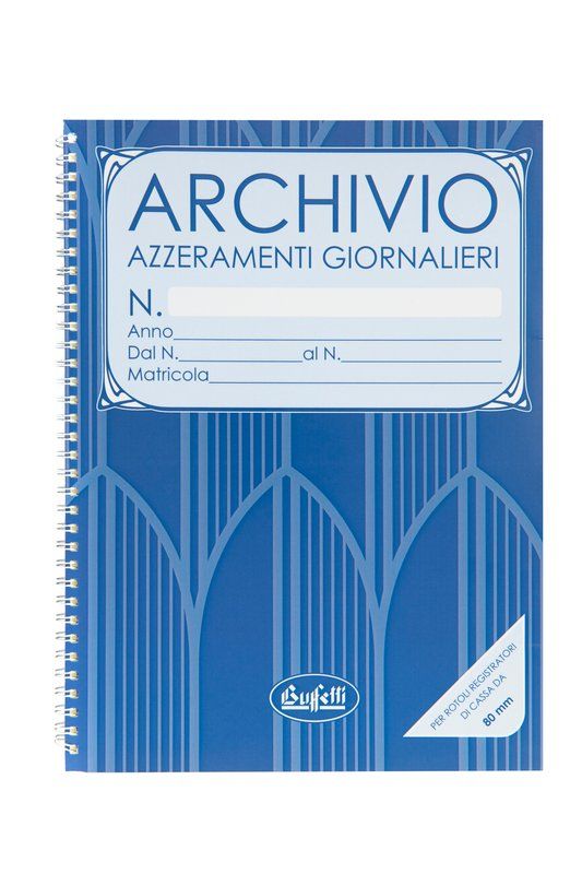 Cartellina azzeramenti giornalieri rotoli 80 mm - 104 spazi