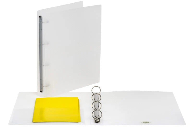 Cartelle a 4 anelli 30mm in PP Happy Color - Bianco