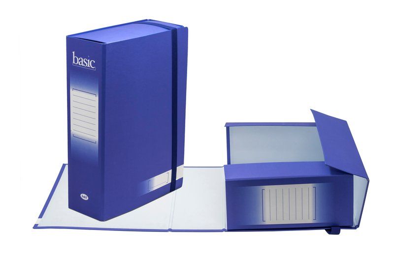 SCATOLA PROGETTI CON ELASTICO BASIC DORSO 10 CM 34X24 BLU