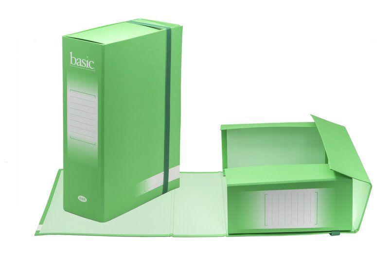 SCATOLA PROGETTI CON ELASTICO BASIC DORSO 10 CM 34X24 VERDE