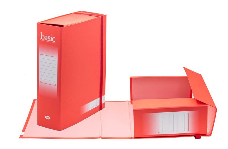 SCATOLA PROGETTI CON ELASTICO BASIC DORSO 10 CM 34X24 Rosso